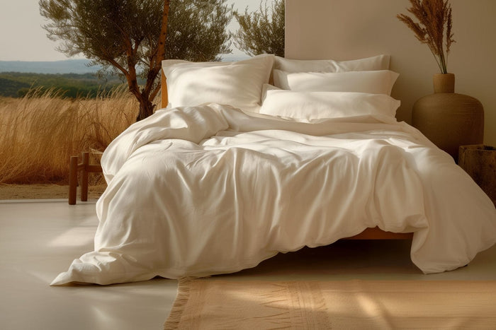 Sleep & Beyond Standard / Queen / Classic Ivory 100% Organic Cotton Sateen Pillowcase Pair