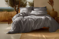 Sleep & Beyond King / Midnight Grey 100% Organic Cotton Sateen Pillowcase Pair