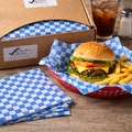 12" x 12" Blue Checkered Wax Paper