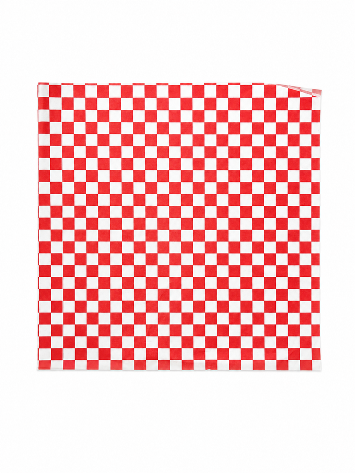12" x 12" Red Checkered Wax Paper