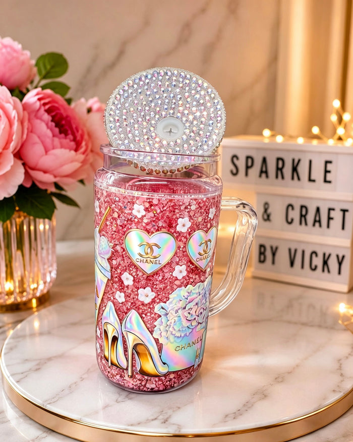 16oz Handle Snowglobe Tumbler