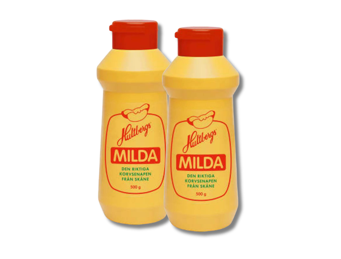 2 Bottles of Hultbergs Milda Senap 500g (17.63 oz) – Authentic Swedish Mild Sausage Mustard