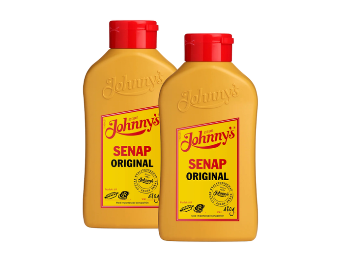 2 Bottles of Johnny's Senap Original 480g (16.93 oz) – Authentic Swedish Bold Mustard