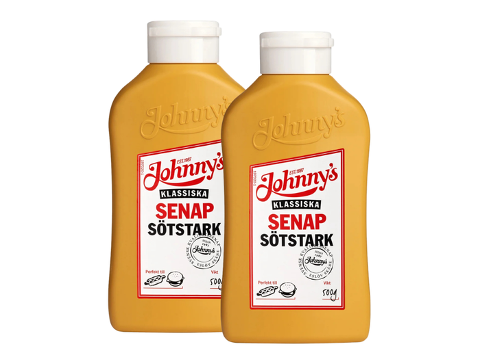 2 Bottles of Johnny's Sötstark Senap 500g (17.64 oz) – Authentic Swedish Sweet & Strong Mustard