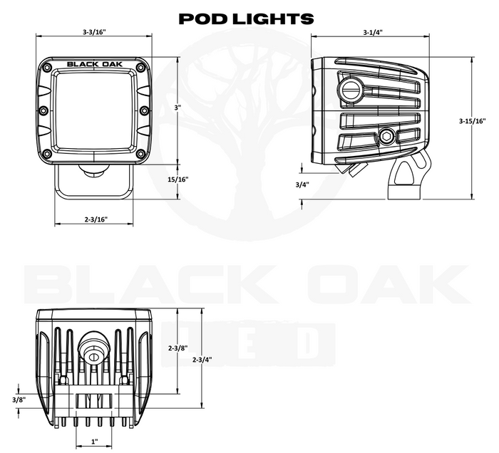 2 Inch 940nm Infrared LED Pod Light | Spot or Flood Optics | Pro Series 3.0 (12W)