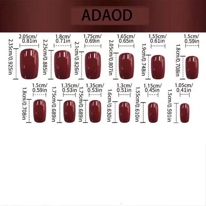 24pcs/Set Press On Nails White and Navy