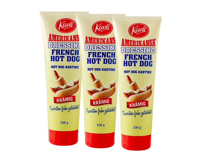 3 Bottles of Kavli French Hot Dog Dressing - 230g (8.11 oz)