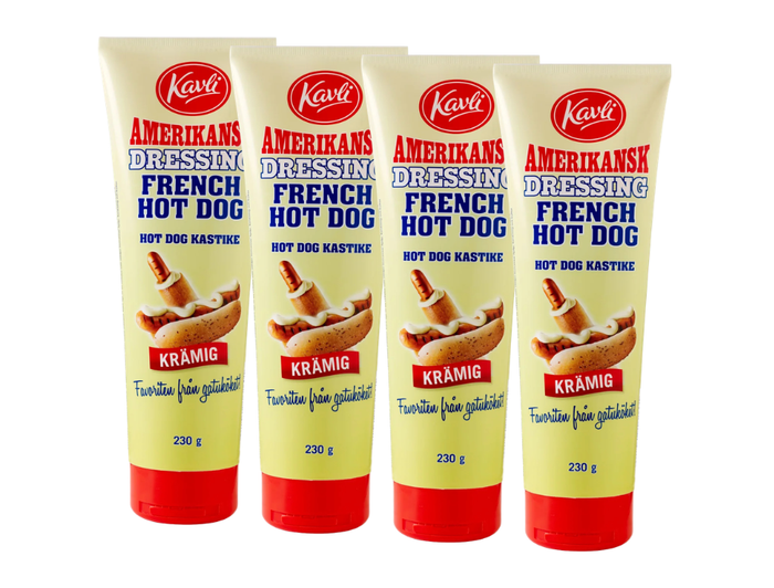 4 Bottles of Kavli French Hot Dog Dressing - 230g (8.11 oz)