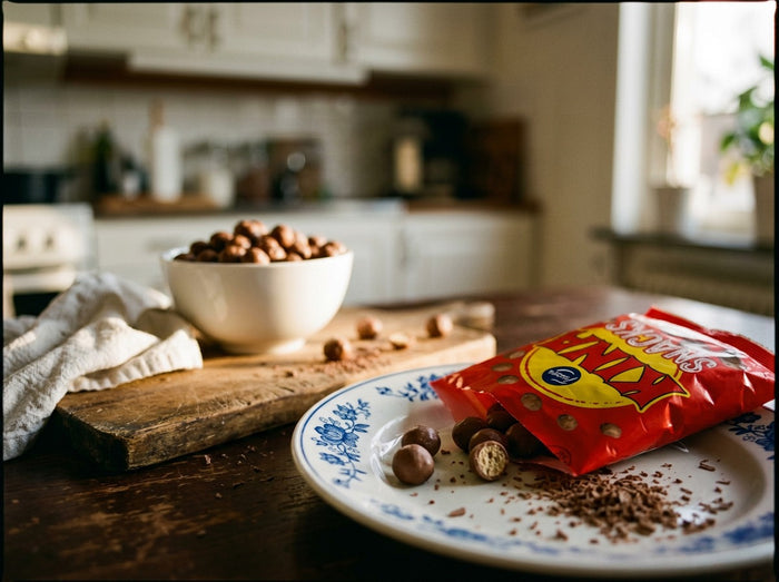 Fazer Kina Röd Snacks (Puffar) 150g – Swedish chocolate-coated puffed corn candy bag