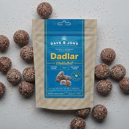 4 Pack Dave & Jons Dadlar Chokladboll - Dates with the taste of Swedish Chocolate Balls (125g / 4.40oz)