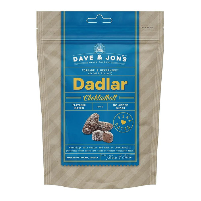 4 Pack Dave & Jons Dadlar Chokladboll - Dates with the taste of Swedish Chocolate Balls (125g / 4.40oz)