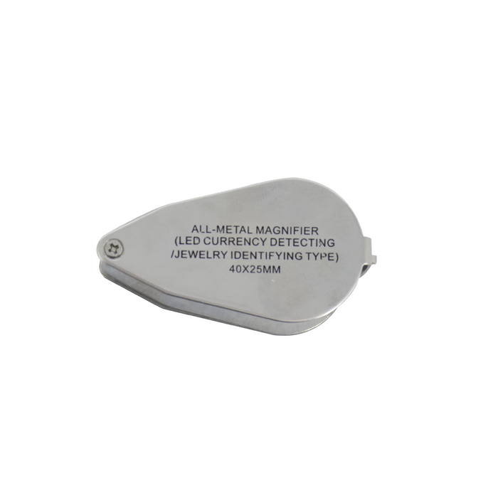 40X LED Jeweler's Loupe - All-Metal Magnifier (LED Currency Detecting/Jewelry Identifying Type) 40x25mm