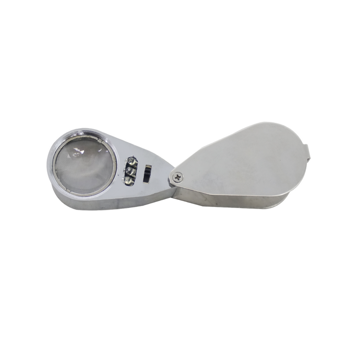 40X LED Jeweler's Loupe - All-Metal Magnifier (LED Currency Detecting/Jewelry Identifying Type) 40x25mm