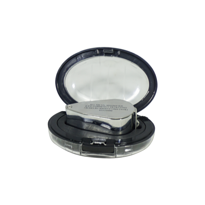 40X LED Jeweler's Loupe - All-Metal Magnifier (LED Currency Detecting/Jewelry Identifying Type) 40x25mm