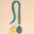 72567 - Multi Colored  Natural Stone Necklace - Turquoise