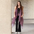 7895 -  Leopard Vest With Tassels - Pink
