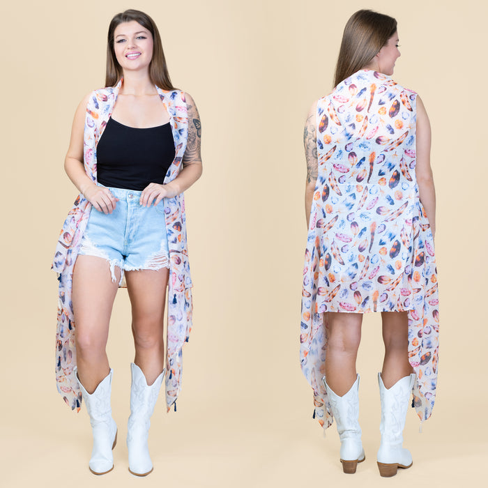 7900 - Leaves Print Vest