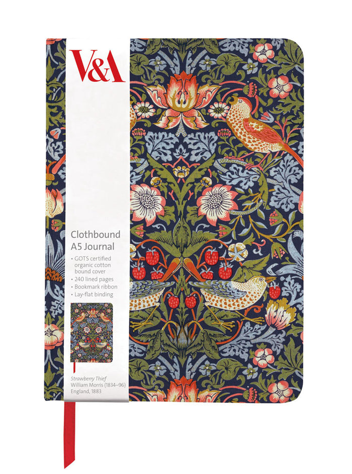 A5 Strawberry Thief Cloth Notebook by William Morris | Notes & Queries