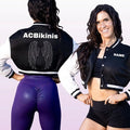 ACBikinis Crystallized Wings Cropped Varsity Jacket