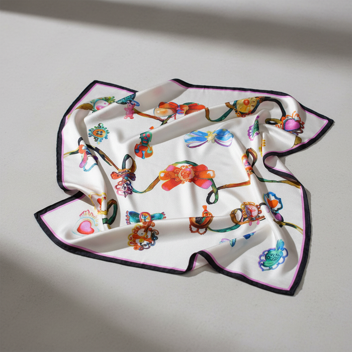 All Toys Silk Scarf - Stone Surface