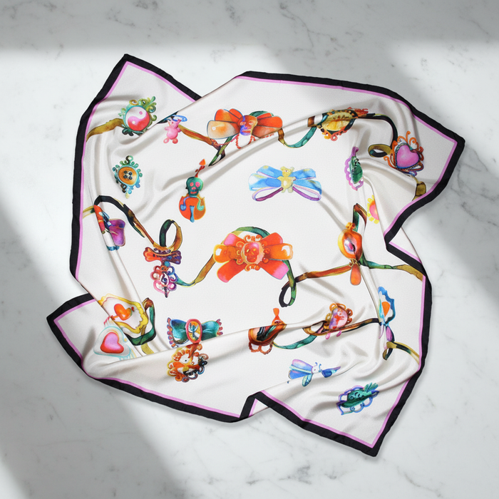 All Toys Silk Scarf - Marble Drape