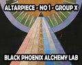 Artistic depiction of a colorful pathway with geometric design, labeled 'Altarpiece - No 1 - Group X' by Black Phoenix Alchemy Lab.