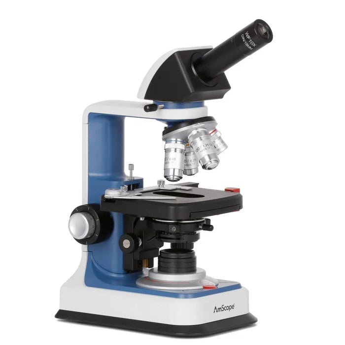 AmScope M620C-R USB-C Rechargeable Monocular Compound Microscope 2500X