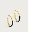 Anabel Aram Forza Medium Hoop Earrings Black