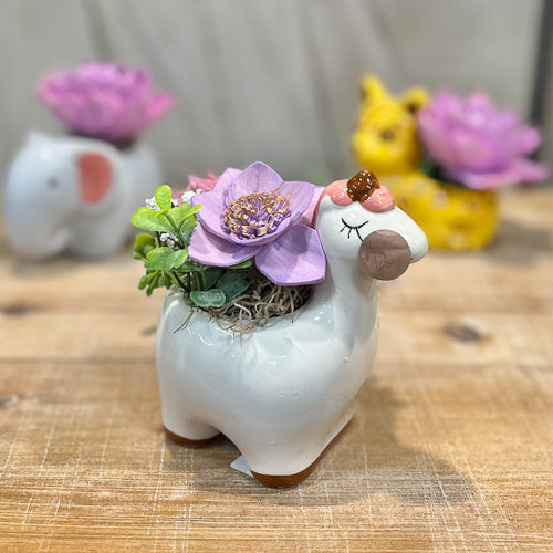 Animal Pot Sola Flower Arrangement