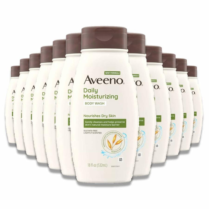Aveeno - Daily Moisturizing Nourishes Dry Skin Body Wash 18 oz - 12 Pack