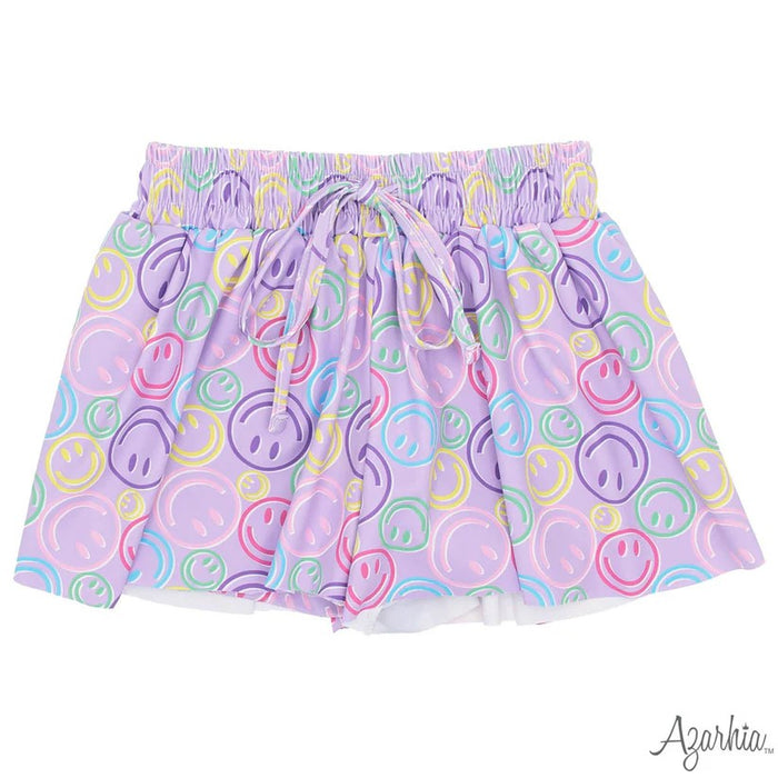 Azarhia Girl's Smiley Butterfly Shorts