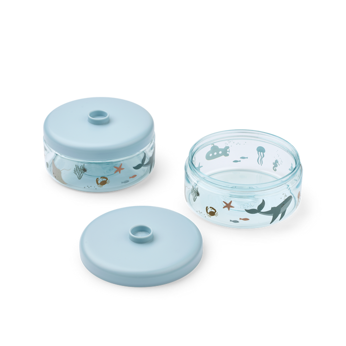 Liewood - Baby Food Boxes - Dominique - Tritan - Pack Of 2 - Sea Creature/Sandy