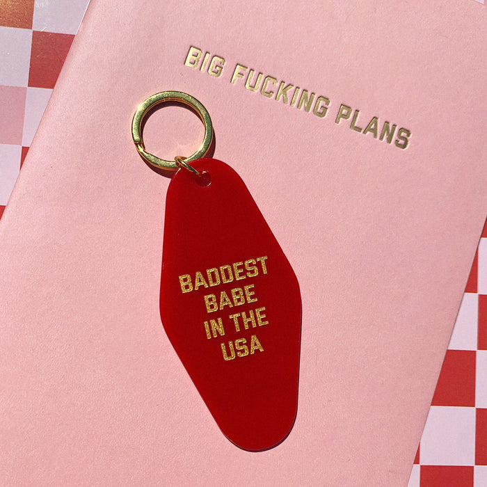 Baddest Babe In The USA Motel Keytag