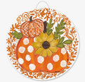 Baxter & Me Orange Chinoiserie Harvest Pumpkin Door Hanger
