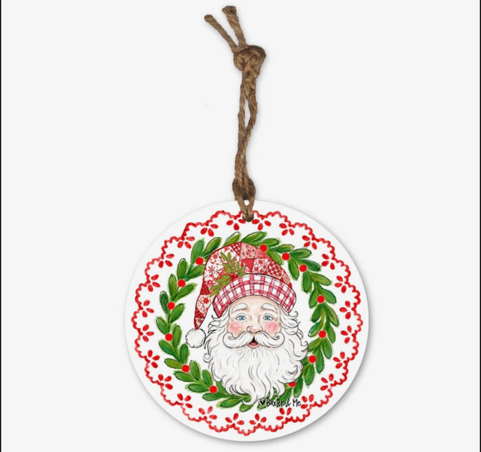 Baxter & Me Quilted Santa Ornament