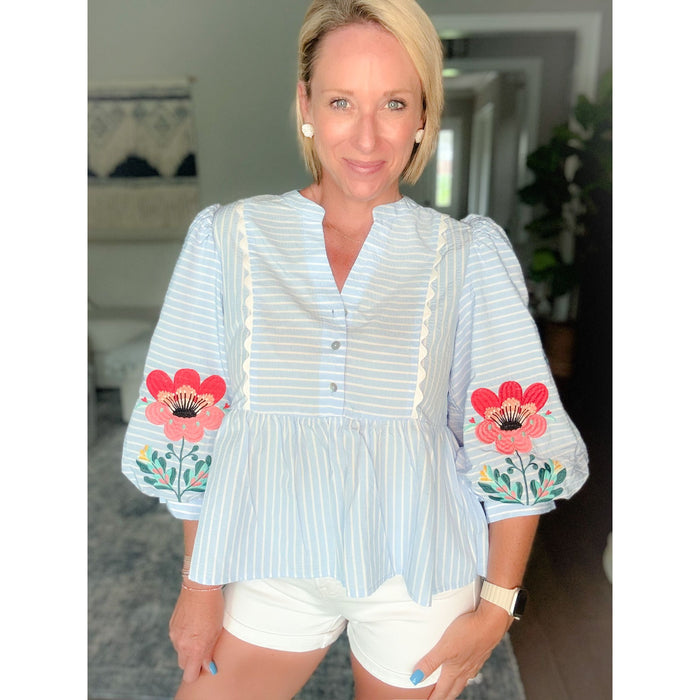 Bayside Blossom Striped Top