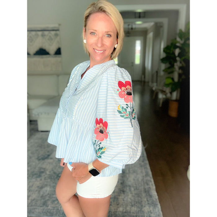 Bayside Blossom Striped Top