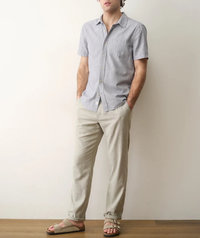Better-Than-Linen Shirt Natural/Navy Stripe
