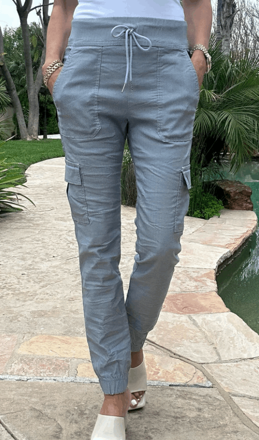 Bevy Flog Gaya Blue Gray Herringbone Jogger - Taryn x Philip Boutique