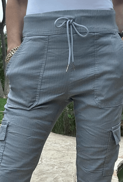 Bevy Flog Gaya Blue Gray Herringbone Jogger - Taryn x Philip Boutique