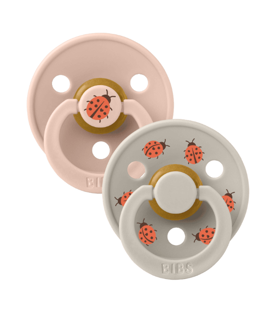BIBS Pacifier Studio Colour 2 PACK Ladybug Latex size 1 Blush Mix
