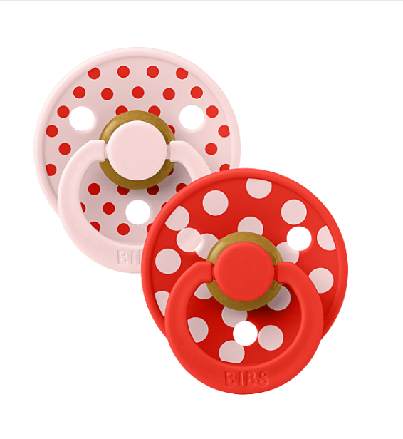 Bibs Studio Colour 2pack Polka Latex S1 Blossom / Candy Apple