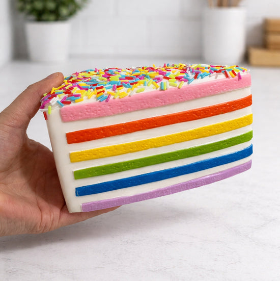 Big Rainbow Cake Slice Squish Toy