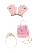 Bijou Mademoiselle Deluxe Purse, Tiara & Gloves Bundle, Pink