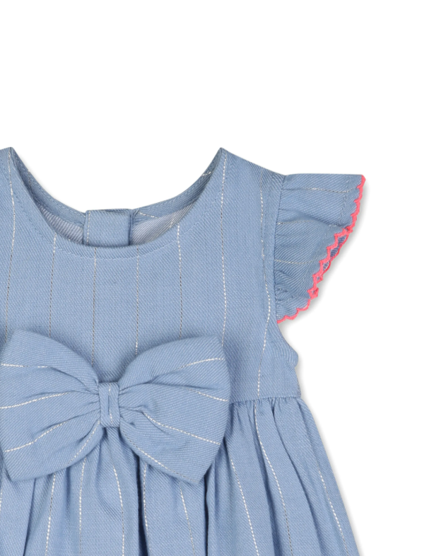BILLEBLUSH bow metallic-stripes dress