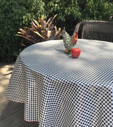 Black Gingham Tablecloth 48x48