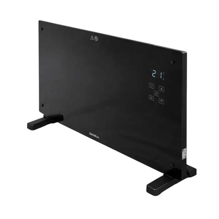 Black Glass Panel Heater with Wifi Controls