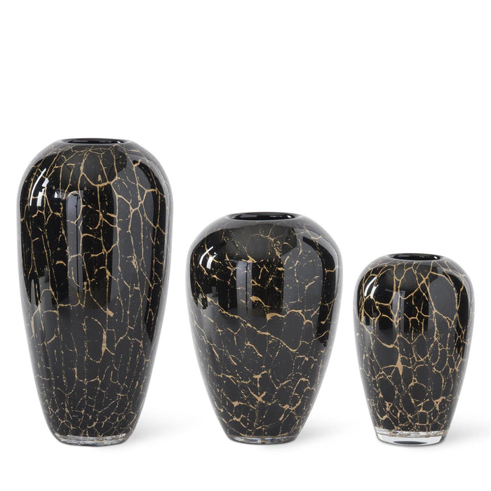 Black & Gold Glass Vases