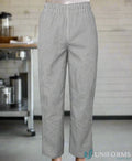 Gingham chef elasticated pant with hidden key loop from JBs Chefs Elasticated Pant collection