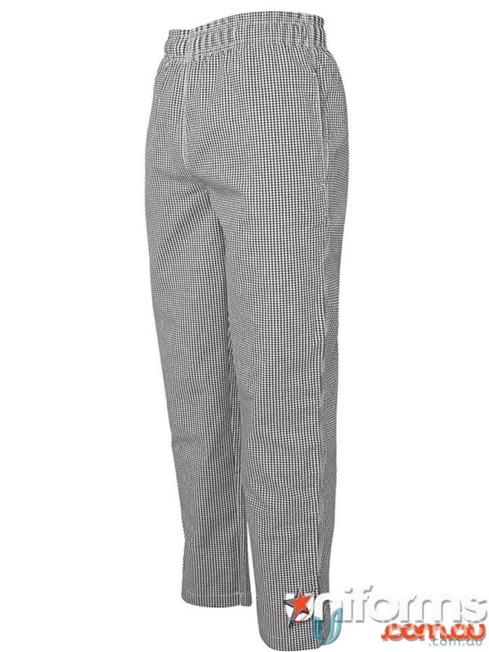 Black and white checkered JBs Chefs Elasticated Pant with hidden key loop